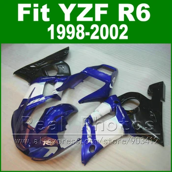 Новое поступление Пластиковых деталей для YAMAHA R6 комплект обтекателей 98-02 синий YZF R6 fairings1998 1999 2000 2001 2002 кузов
