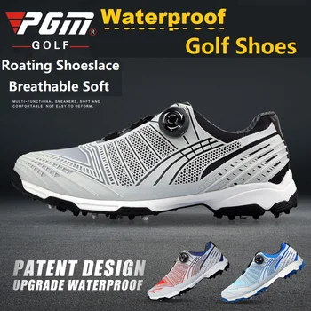 Обувь для гольфа Pgm, мужская спортивная обувь, водонепроницаемая спортивная обувь, ручки, пряжки, шнурки, дышащие мужские кроссовки, противоскользящие кроссовки