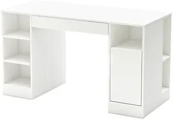 Стол для рукоделия с открытым и закрытым хранилищем, чистый белый 0