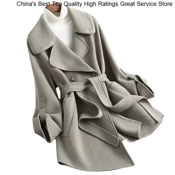 Женское шерстяное пальто, 100% шерстяная меховая куртка Hwitex, официальные женские зимние пальто для женщин HW2028