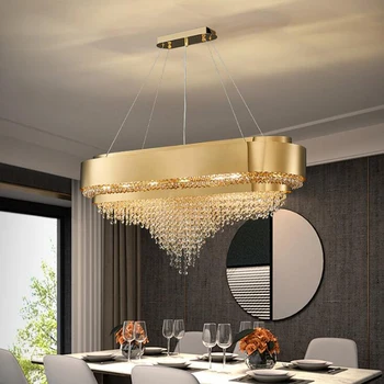 Jmmxiuz Современный свет роскошная домашняя хрустальная люстра для спальни дизайнерская простая атмосфера золотая лампа для гостиной и столовой