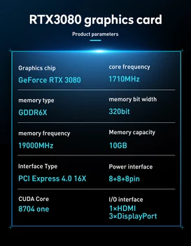 Игровая видеокарта JIESHUO NVIDIA RTX 3080 10GB с тремя вентиляторами GDDR6X 8704 GPU 320bit RTX3080 10G Настольный видео Офис 30 серии AI 4