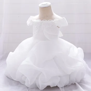 Детские платья принцессы для девочек, одежда для торта, платье с цветочным узором для девочек, Элегантное свадебное платье для девочек, одежда для новорожденных 1