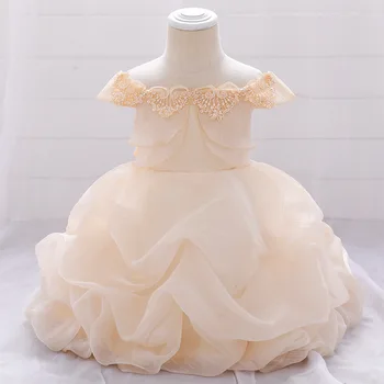 Детские платья принцессы для девочек, одежда для торта, платье с цветочным узором для девочек, Элегантное свадебное платье для девочек, одежда для новорожденных 2