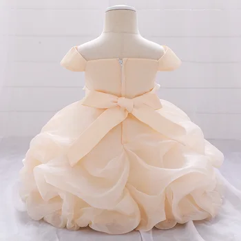 Детские платья принцессы для девочек, одежда для торта, платье с цветочным узором для девочек, Элегантное свадебное платье для девочек, одежда для новорожденных 3