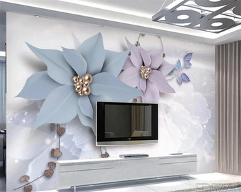 Индивидуальные 3D обои современный минималистичный рельефный мягкий ювелирный цветок обои фоновая стена для гостиной спальни фотообои 0