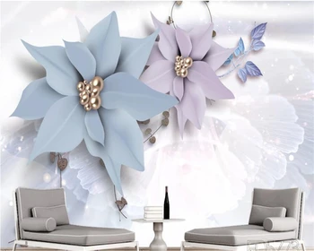 Индивидуальные 3D обои современный минималистичный рельефный мягкий ювелирный цветок обои фоновая стена для гостиной спальни фотообои 1