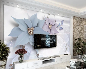 Индивидуальные 3D обои современный минималистичный рельефный мягкий ювелирный цветок обои фоновая стена для гостиной спальни фотообои 2