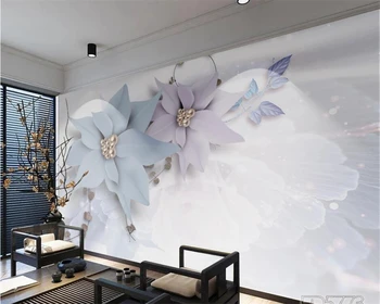 Индивидуальные 3D обои современный минималистичный рельефный мягкий ювелирный цветок обои фоновая стена для гостиной спальни фотообои 3