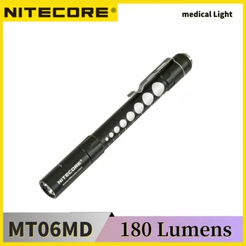 Оригинальный Профессиональный медицинский фонарик NITECORE MT06MD 180 люмен, водонепроницаемый, портативный, работает от 2 батареек AAA