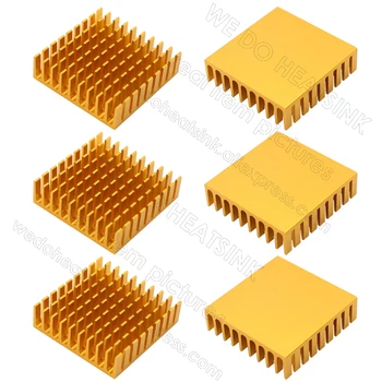 Мы делаем РАДИАТОР 35x35x10 мм Без или С термопрокладкой Металлические Золотые Охлаждающие алюминиевые Радиаторы с Прорезями для Портативных ПК MOD AMD LED 4