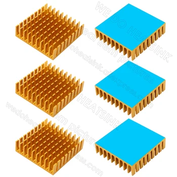 Мы делаем РАДИАТОР 35x35x10 мм Без или С термопрокладкой Металлические Золотые Охлаждающие алюминиевые Радиаторы с Прорезями для Портативных ПК MOD AMD LED 5