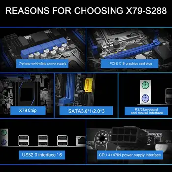 Материнская плата X79 S288 + Кабель SATA + Кабель переключения + Перегородка + Термопаста LGA2011 M.2 NVME DDR3 для процессора E5 2620 2630 2640 2650 5
