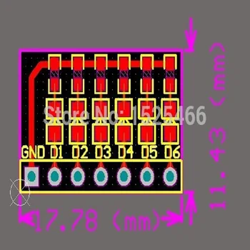 2 шт./лот 3,3 В 5 В 12 В 6 Цифровой красный светодиодный индикаторный модуль для Макетной платы Универсальная плата PCB 3d принтер PLC MCU Development Board 2