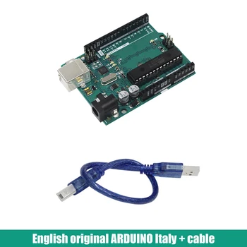 Для Arduino UNO R3 ATmega328P 32KB 7-9 В Arduino MCU C Языковая плата для обучения программированию с Кабелем для передачи данных 3