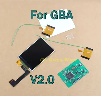 1 комплект сменных комплектов IPS ЖК-экранов для GBA New V2.0 с подсветкой ЖК-экрана Высокой яркости для игровой консоли GBA