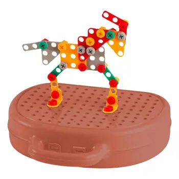 Игрушка-дрель-мозаика 203 шт., электродрель и шуруповерт, стержневые игрушки, Дрель-головоломка, строительные игрушки, электрические развивающие игрушки 