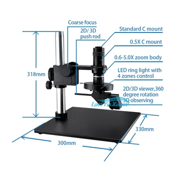 FA3D0325 Оптические приборы 0.6-5.0X Вращение на 360 Градусов Монокулярный 3D Видеомикроскоп 3