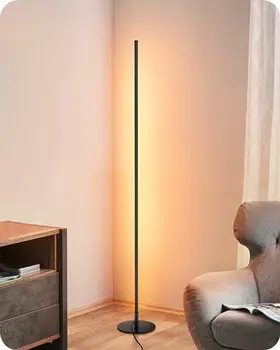 Торшер, минималистичное регулируемое освещение с пультом дистанционного управления, стоячий светодиодный торшер высотой 57,5 дюймов для гостиной, спальни, дома