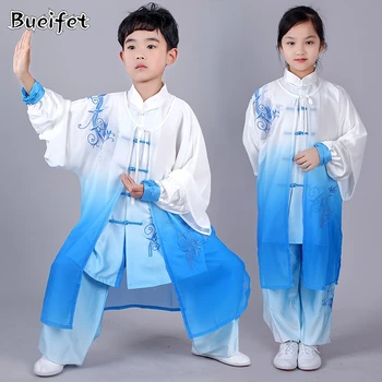 Форма Тайцзи, форма Кунг-фу, Традиционная китайская одежда, детский костюм для занятий боевыми искусствами Вин Чун, костюмы для утренней зарядки Ушу