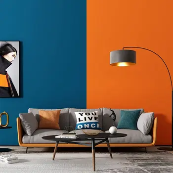 INS Оранжево-Синие 3D обои для гостиной, украшения спальни, современные обои для домашнего декора Papel De Parede