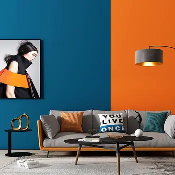 INS Оранжево-Синие 3D обои для гостиной, украшения спальни, современные обои для домашнего декора Papel De Parede 1