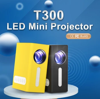 Salange T300 Светодиодный мини-проектор Зеркальный телефон С поддержкой 1080P, Проектор для домашнего кинотеатра, HDMI USB, Портативный уличный ТВ-накопитель 1