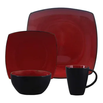 Набор посуды Soho Lounge Square из 16 предметов - Наборы красных тарелок 4