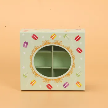 20шт Коробка для торта Macaron Окно 6 Сетка Шоколадные Конфеты Печенье Кондитерские Изделия Пищевая Упаковка Свадебная вечеринка Подарочная коробка для Упаковки Подарков на День Рождения 5