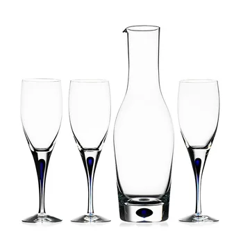 Хрустальный бокал ручной работы, синее стекло, бытовой бокал для красного вина, фужер, бокал для шампанского, набор бокалов для воды 1