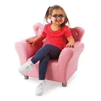 Детское кресло Melissa & Doug из розовой искусственной кожи с откидной спинкой (Детская мебель, 23 ”Д x 17,5 ”Ш x 18,3”В)