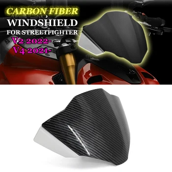 Мотоциклетные Ветровые Дефлекторы Из Углеродного волокна Для Лобового Стекла Ducati Streetfighter V4S 2021 2022 2023 STREETFIGHTER V2 V4 S
