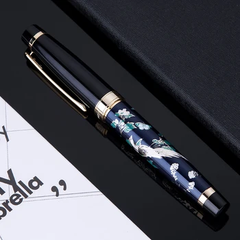 HongDian 1837 Металлическая Авторучка для рисования от руки Blue Magpie Iridium EF/С Изогнутым Наконечником Чернильная Ручка Отличная Подарочная Ручка Для Письма Для Бизнеса 2