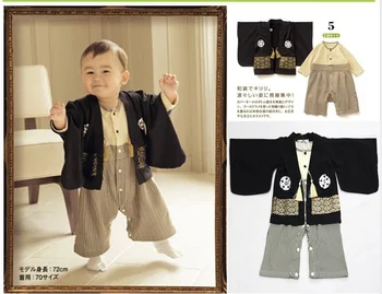 Hooyi кимоно, ползунки, костюмы для маленьких мальчиков, кардиган, пальто, комбинезоны, комплекты, Японские костюмы, детские комбинезоны, наряды 5