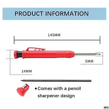 Мини-Плотницкая кисть для рисования, Строительный Механический карандаш для деревообработки, Маркер для глубоких отверстий 4