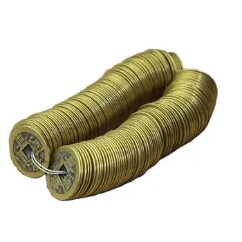 Китайские Медные монеты Царствования Императора Цин Цзяцина в Цепочке из 200 монет 0