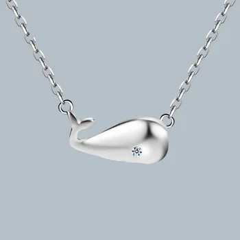 VENTFILLE, серебро 925 пробы, корейская версия популярного ожерелья с дельфинами, Женская модная цепочка для ключиц с маленьким китом 3