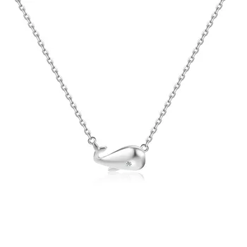 VENTFILLE, серебро 925 пробы, корейская версия популярного ожерелья с дельфинами, Женская модная цепочка для ключиц с маленьким китом 4