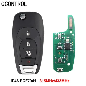 QCONTROL 3 + 1 Кнопки Модифицированный Складной Флип-пульт Дистанционного Управления Smart Car Key Fob 315 МГц или 433 МГц ID46 PCF7941 Чип Для Chevrolet Cruze Aveo
