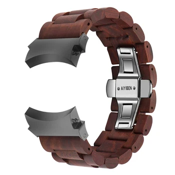 Без зазоров для samsung Galaxy watch 5 4-полосный 40 мм 44 мм без зазоров для Galaxy watch 4 классический ремешок 46 мм 42 мм 5pro 45 мм деревянный браслет