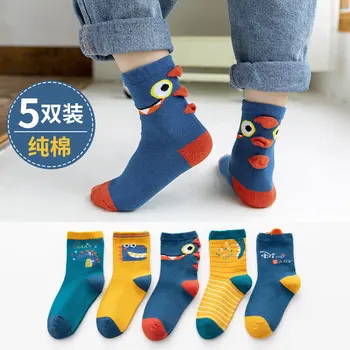 Детские носки весенне-осенние тонкие мультяшные зимние хлопковые носки из чистого хлопка, впитывающие пот 3