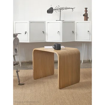 Простой деревянный передвижной журнальный столик в скандинавском стиле для гостиной, диван-татами, угловой столик