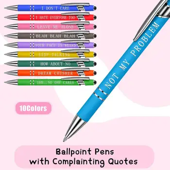 Ручки для подписи 10 шт., практичные с цитатами, постоянные чернила, 0,5 мм, гелевые ручки с тонким наконечником для офиса 0