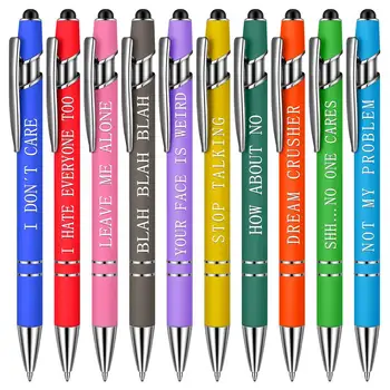 Ручки для подписи 10 шт., практичные с цитатами, постоянные чернила, 0,5 мм, гелевые ручки с тонким наконечником для офиса 1