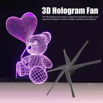 3D Голографическая Рекламная машина Air Imaging Вращающаяся Подвеска 6 Листьев 1125 Ламповых Шариков WiFi Проектор 100-240 В